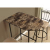 Monarch Specialties Home Bar, Bar Table, Bar Height, Pub, 36" Rectangular, Small, Kitchen, Metal, Brown Marble Look I 2315